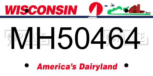 MH50464 Wisconsin License Plate