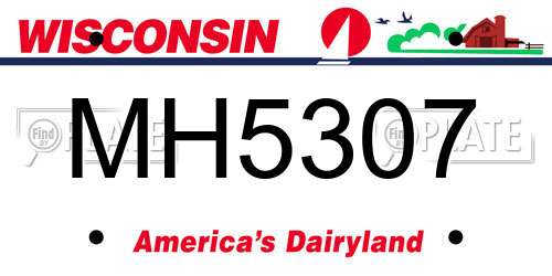 MH5307 Wisconsin License Plate