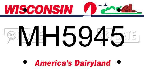 MH5945 Wisconsin License Plate