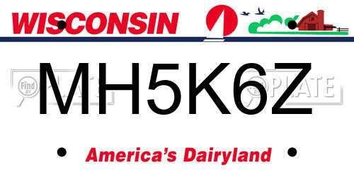 MH5K6Z Wisconsin License Plate