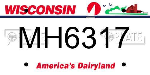 MH6317 Wisconsin License Plate