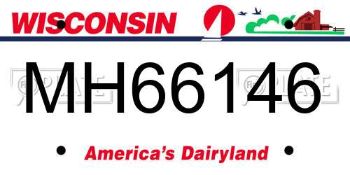 MH66146 Wisconsin License Plate