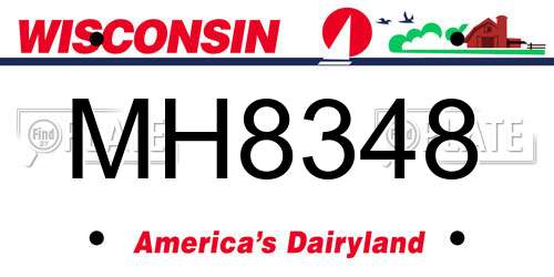 MH8348 Wisconsin License Plate