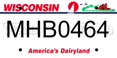 MHB0464 Wisconsin License Plate