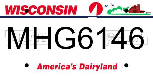 MHG6146 Wisconsin License Plate