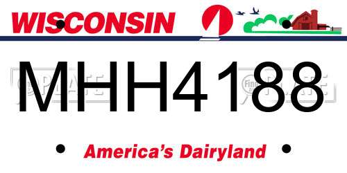 MHH4188 Wisconsin License Plate