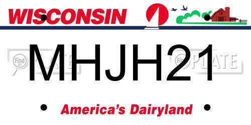 MHJH21 Wisconsin License Plate