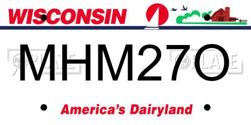 MHM27O Wisconsin License Plate