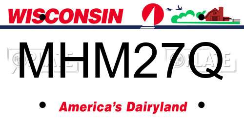 MHM27Q Wisconsin License Plate
