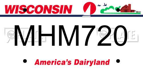 MHM720 Wisconsin License Plate