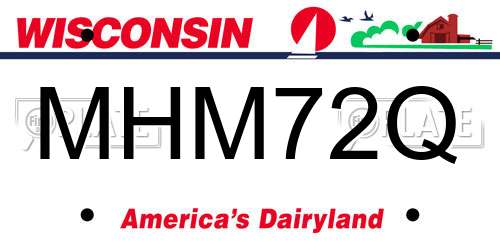 MHM72Q Wisconsin License Plate