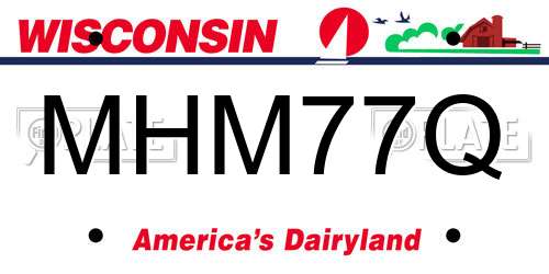 MHM77Q Wisconsin License Plate