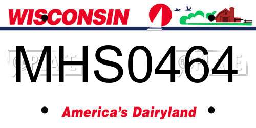 MHS0464 Wisconsin License Plate