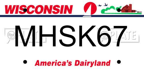 MHSK67 Wisconsin License Plate