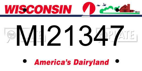 MI21347 Wisconsin License Plate