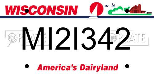 MI2I342 Wisconsin License Plate
