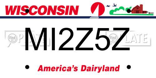 MI2Z5Z Wisconsin License Plate