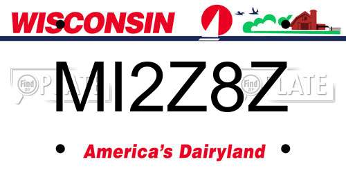 MI2Z8Z Wisconsin License Plate