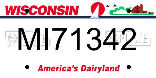 MI71342 Wisconsin License Plate