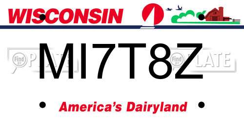 MI7T8Z Wisconsin License Plate