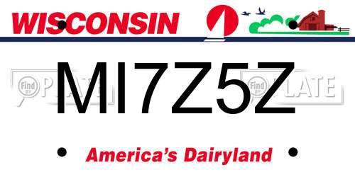MI7Z5Z Wisconsin License Plate