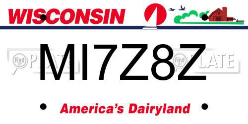 MI7Z8Z Wisconsin License Plate