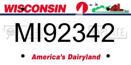 MI92342 Wisconsin License Plate