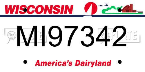MI97342 Wisconsin License Plate