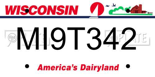 MI9T342 Wisconsin License Plate