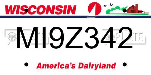 MI9Z342 Wisconsin License Plate