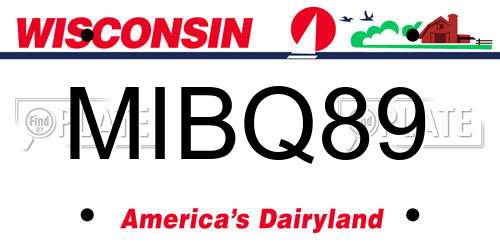 MIBQ89 Wisconsin License Plate