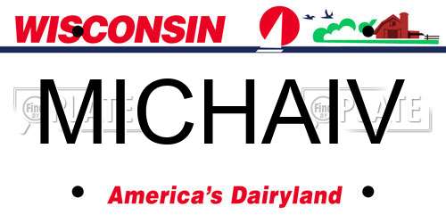 MICHAIV Wisconsin License Plate