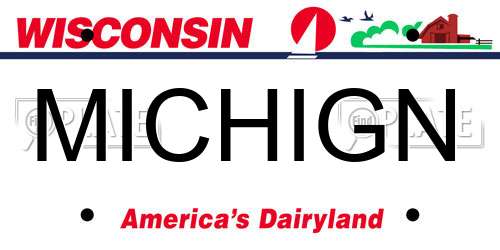MICHIGN Wisconsin License Plate