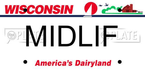MIDLIF Wisconsin License Plate