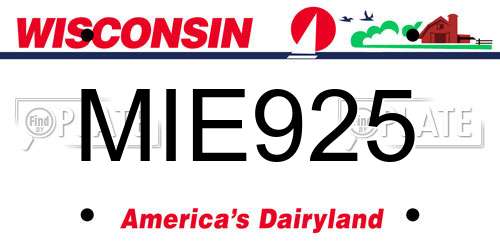 MIE925 Wisconsin License Plate