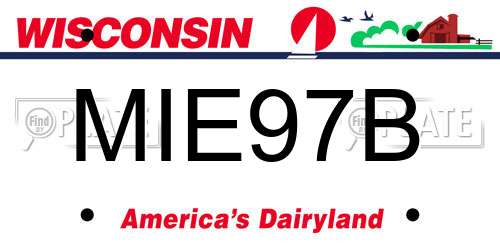 MIE97B Wisconsin License Plate