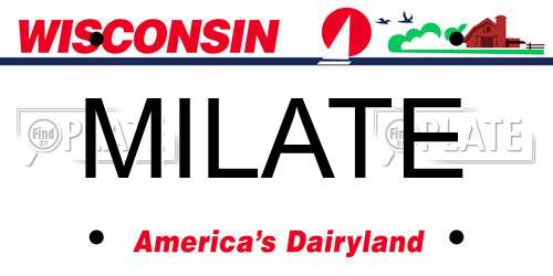 MILATE Wisconsin License Plate