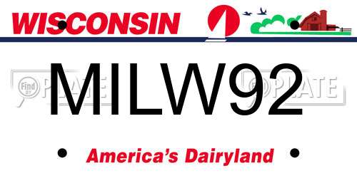 MILW92 Wisconsin License Plate