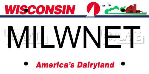 MILWNET Wisconsin License Plate