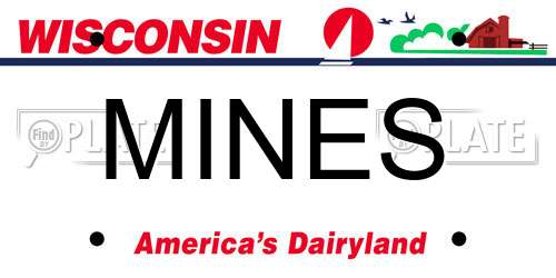 MINES Wisconsin License Plate