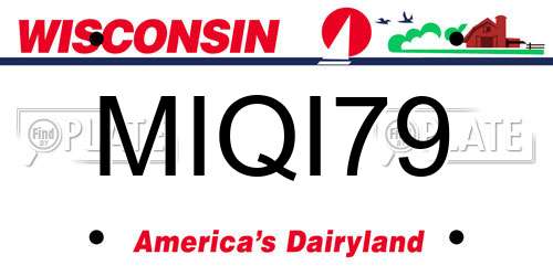 MIQI79 Wisconsin License Plate