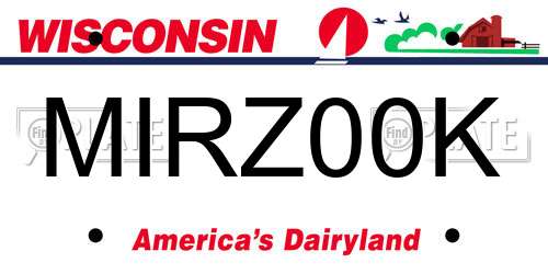 MIRZ00K Wisconsin License Plate