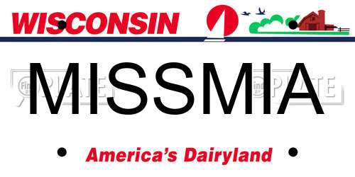 MISSMIA Wisconsin License Plate