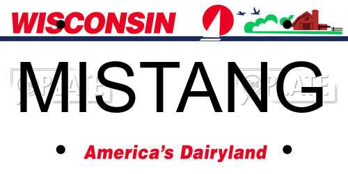 MISTANG Wisconsin License Plate