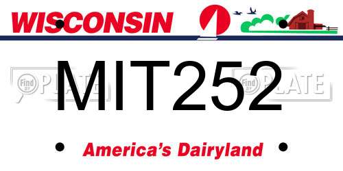 MIT252 Wisconsin License Plate