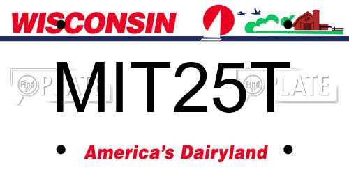 MIT25T Wisconsin License Plate