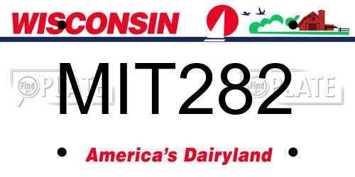 MIT282 Wisconsin License Plate