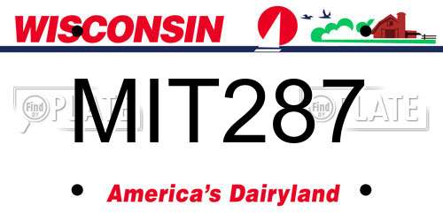 MIT287 Wisconsin License Plate