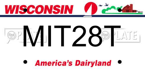 MIT28T Wisconsin License Plate