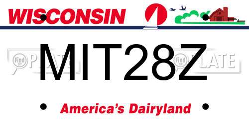 MIT28Z Wisconsin License Plate